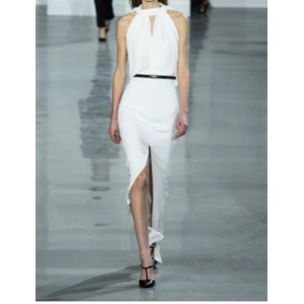 Jason Wu | Fall 2015 Collection Front Slit Halter Neck Maxi Dress Sz 6 Off White